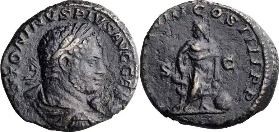 Versandbereit - Ancient Roman 215 n. Chr. Caracalla. 40-as