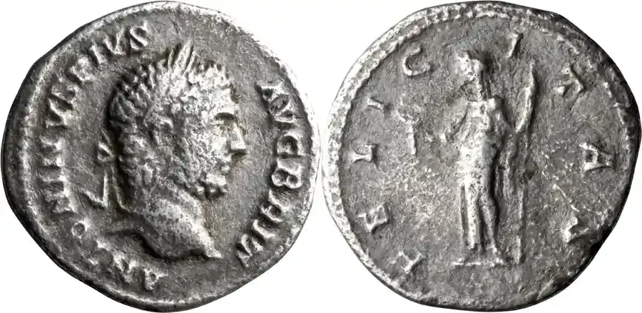 Premium - Ancient Roman 211 n. Chr. Caracalla Mule . Denarius