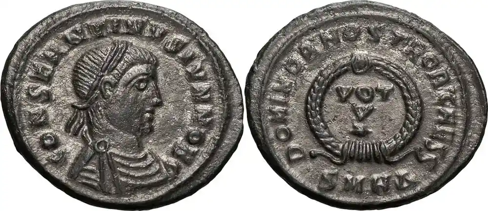 Ancient Roman 324 n. Chr. Constantine II as Caesar. AE 3, Reduced Follis | Premium-Qualität