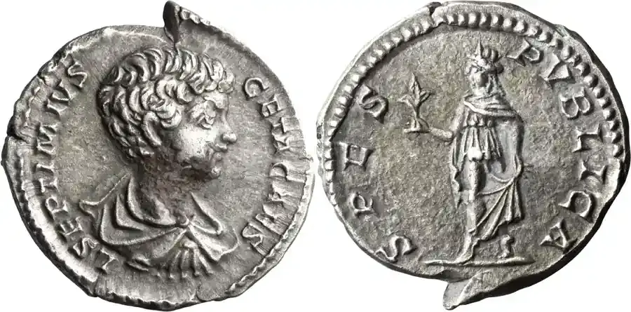 Ancient Roman 198 n. Chr. Geta as Caesar. Denarius - Nur solange der Vorrat reicht