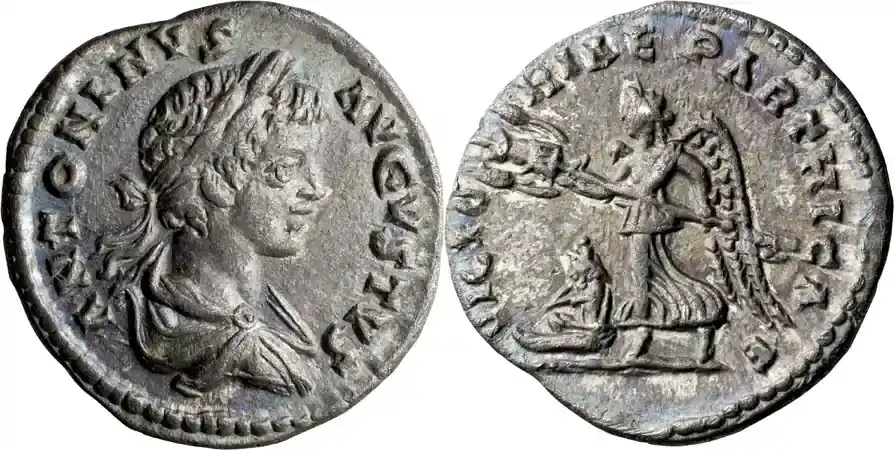 Ancient Roman 199-202 n. Chr. Caracalla. Denarius - Top-Deal
