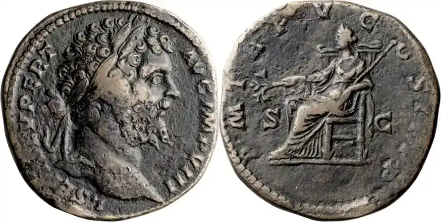 Ancient Roman 197 n. Chr. Septimius Severus. Sestertius | Online bestellbar