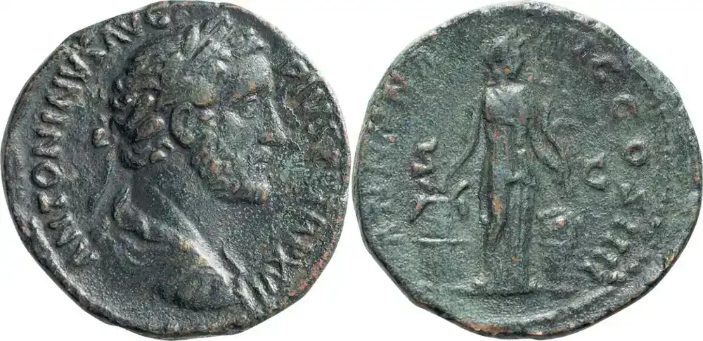 Aktionspreis - Ancient Roman 154 n. Chr. Antoninus Pius. 40-as