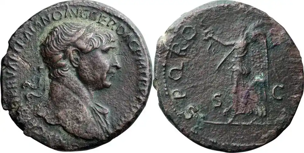 Ancient Roman c. 112-4 n. Chr. Trajan. 40-as - Nicht verpassen
