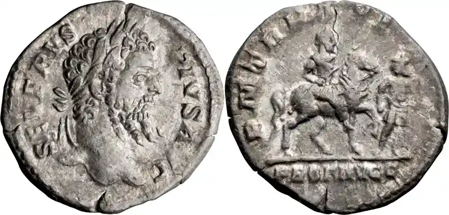Ancient Roman 208 n. Chr. Septimius Severus. Denarius - Premium