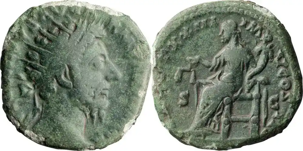 Ancient Roman Early 169 n. Chr. Marcus Aurelius. Dupondius - Günstig