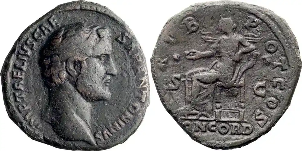 Sale | Ancient Roman Antoninus Pius as Caesar. Dupondius