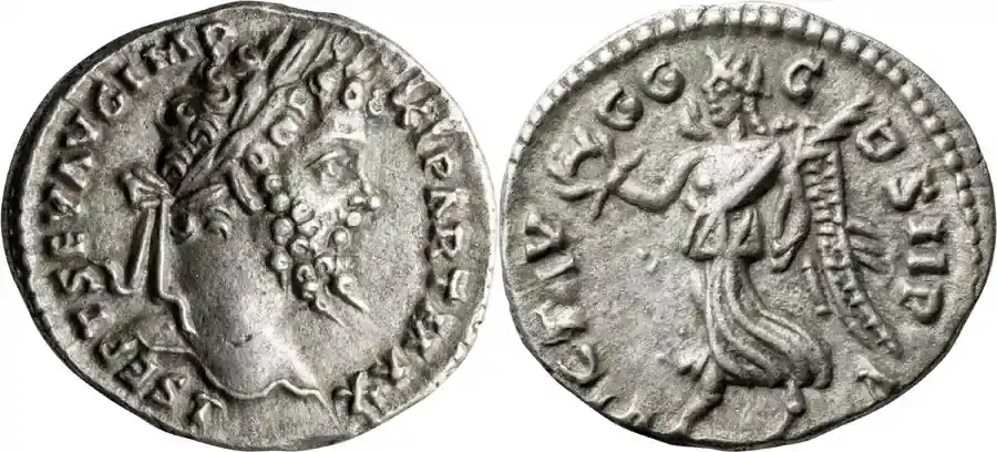 Ancient Roman 198 n. Chr. Septimius Severus. Denarius | Preiswert