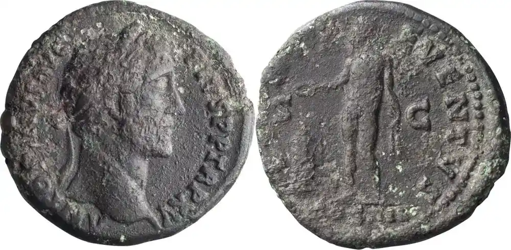 Ancient Roman 152 n. Chr. Antoninus Pius. 40-as - Einfache Rückgabe