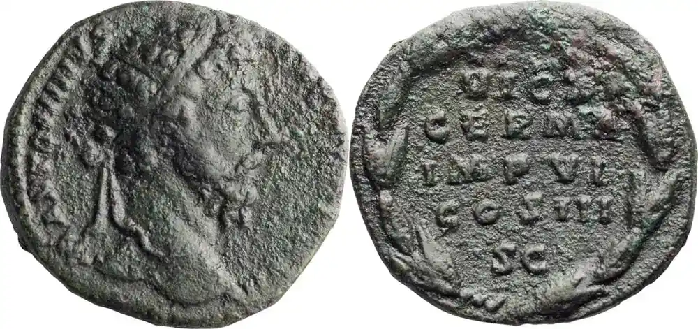 Ancient Roman 173 n. Chr. Marcus Aurelius. Dupondius - Sonderpreis