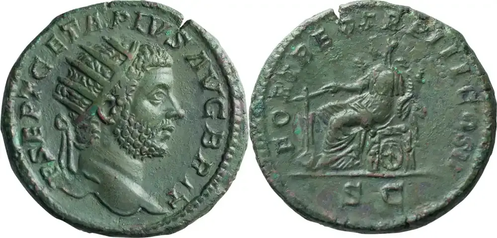 Preisvorteil - Ancient Roman 211 n. Chr. Geta as Augustus. Dupondius