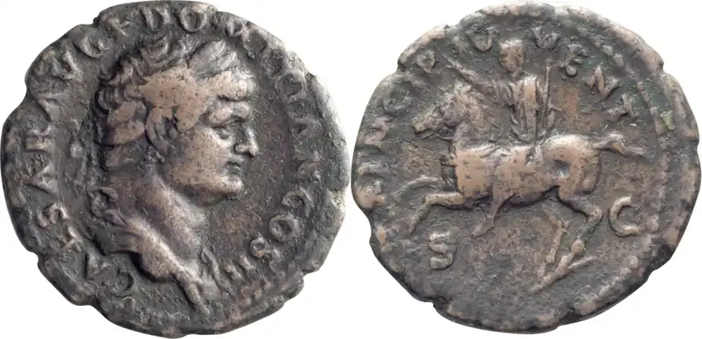 Ancient Roman 73-74 n. Chr. Domitian as Caesar. 40-as | Letzte Chance