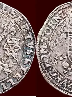 (1612-1613) ZUIDELIJKE NEDERLANDEN (SOUTHERN NETHERLANDS) – HEERLIJKHEID DOORNIK ( TOURNAI ) – ALBRECHT & ISABELLA, 1598-1621 – ¼ Patagon z. ss | Preishit