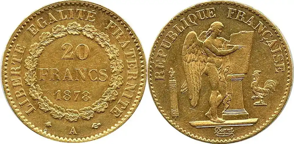 20 Francs France,Third Republic GOLD AU | Premium-Qualität