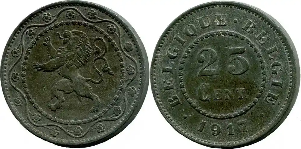 Knallerpreis | Belgien, Kgr., 25 Centimes 1916, ss+