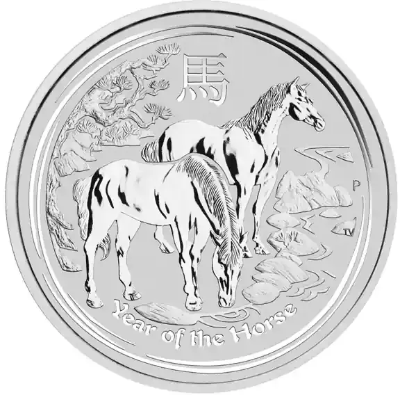 1/2 Unze Silbermünze Australien Lunar II Pferd 2014 | Versand noch heute