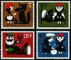 Premium-Qualität - Bund, Michel Nr. 340-343 postfrisch – Märchen Rotkäppchen und der Wolf