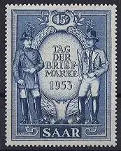 Neu im Sortiment | Saarland, Michel Nr. 342 postfrisch – Tag der Briefmarke 1953