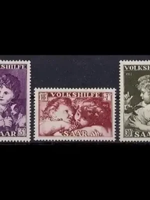 Saarland, Michel Nr. 344-346 postfrisch – Volkshilfe 1953 Gemälde - Sonderangebot