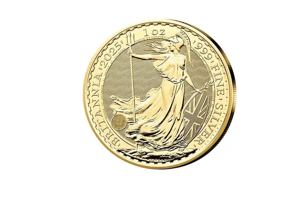 Britannia 1 oz Silber 2025 Großbritannien mit Goldauflage | Aktionspreis