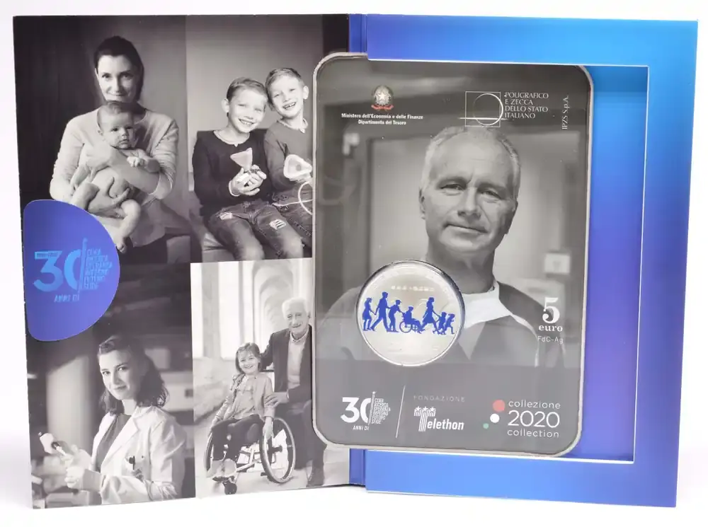 Neu eingetroffen - 5 Euro Telethon 2020 PP Italien
