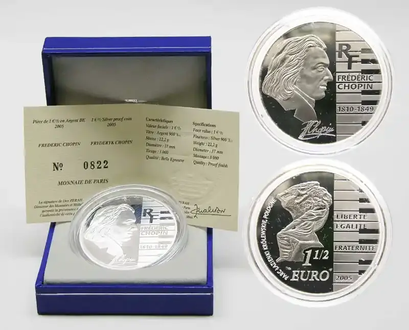 Heute kaufen | Frankreich 1,5 Euro Frédéric Chopin 2005 PP