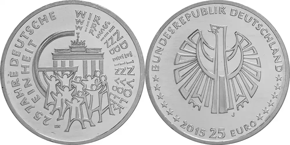 Sale - Deutschland 2015 25 Euro 25 Jahre Deutsche Einheit Stgl.