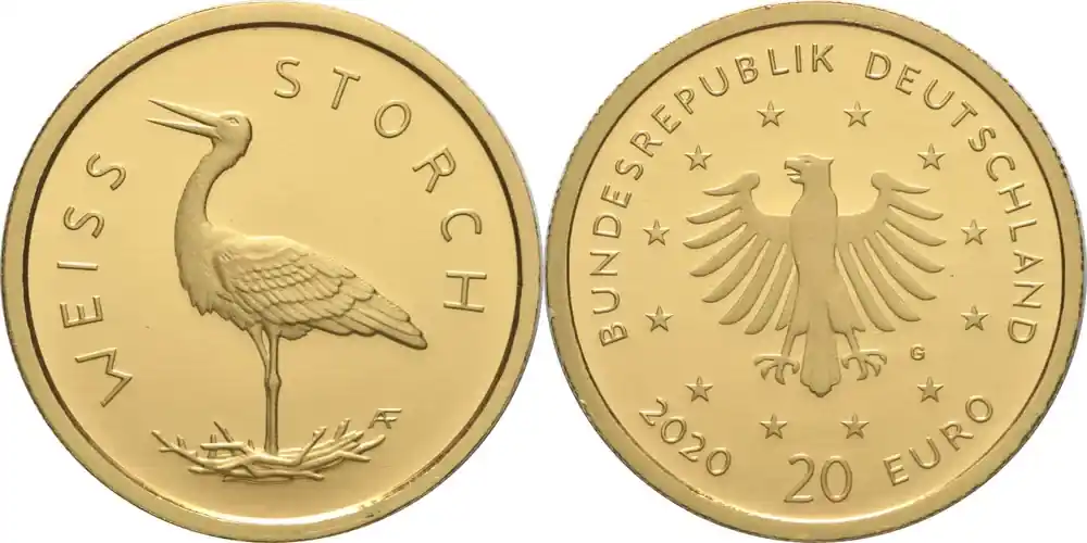 20 Euro Weißstorch 2020 G Stgl. Deutschland - Sparangebot