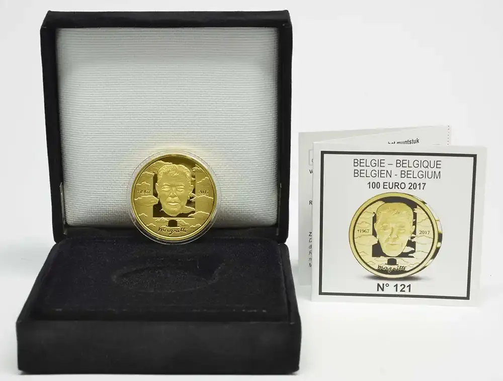 Ausverkauf | 100 Euro Margritte 2017 PP Belgien Gold