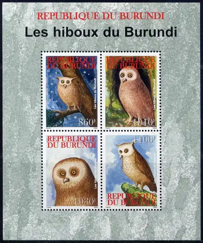 Briefmarken 2009 Burundi Eulen Owls Vögel Birds Block Postfrisch MNH - Günstig