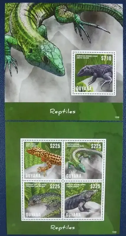 Briefmarken 2013 Guyana Reptilien Reptiles Eidechse Lizard Iguana Gecko Postfrisch MNH - Neue Ware