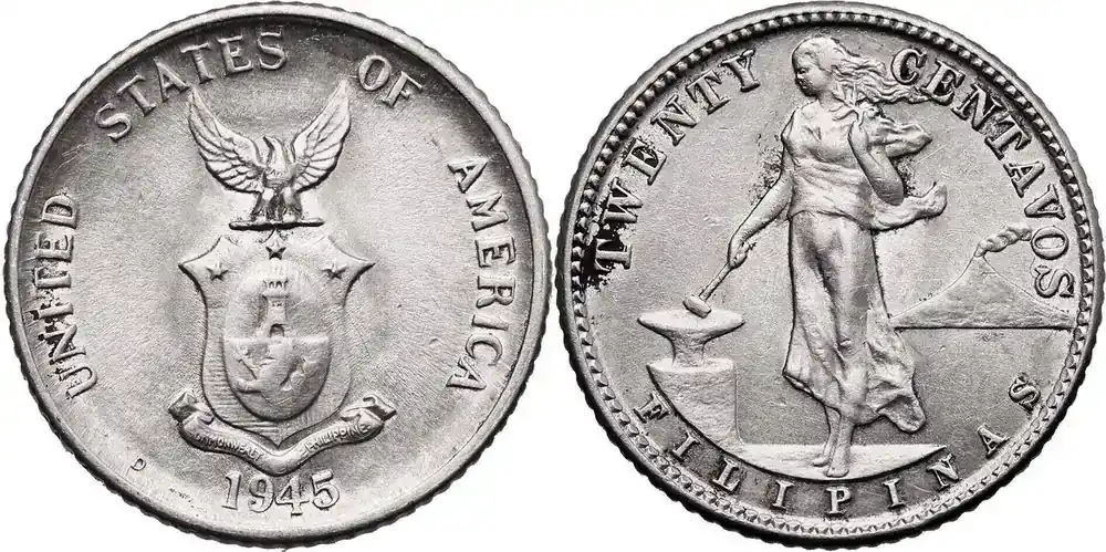 Philippines 20 Centavos 1945 D vz+ | Neue Ware