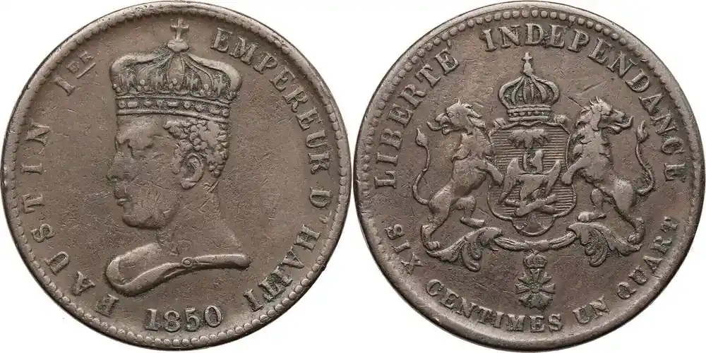 Top bewertet - Haiti, Empire. Faustin I 6 1/4 Centimes 1850 fast ss