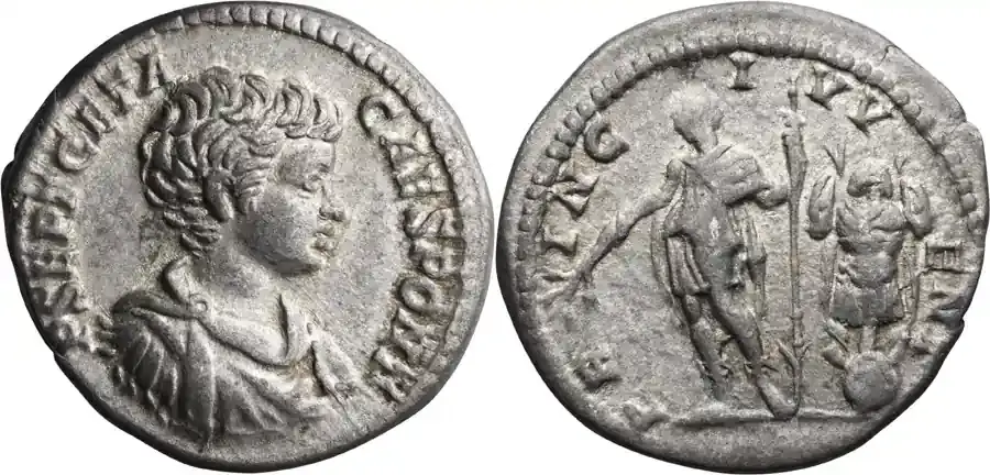 Letzte Stücke - Ancient Roman Geta as Caesar. Denarius